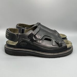 Dr. Martens Vintage Mens Size 12 Black Shoe Leather Sandal Hook and Loop Slip On